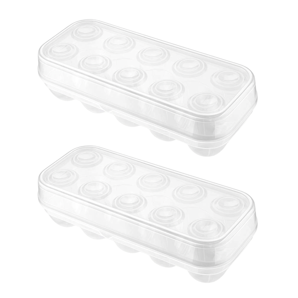2 Pack Egg Container with Clip Lid - 10 Eggs