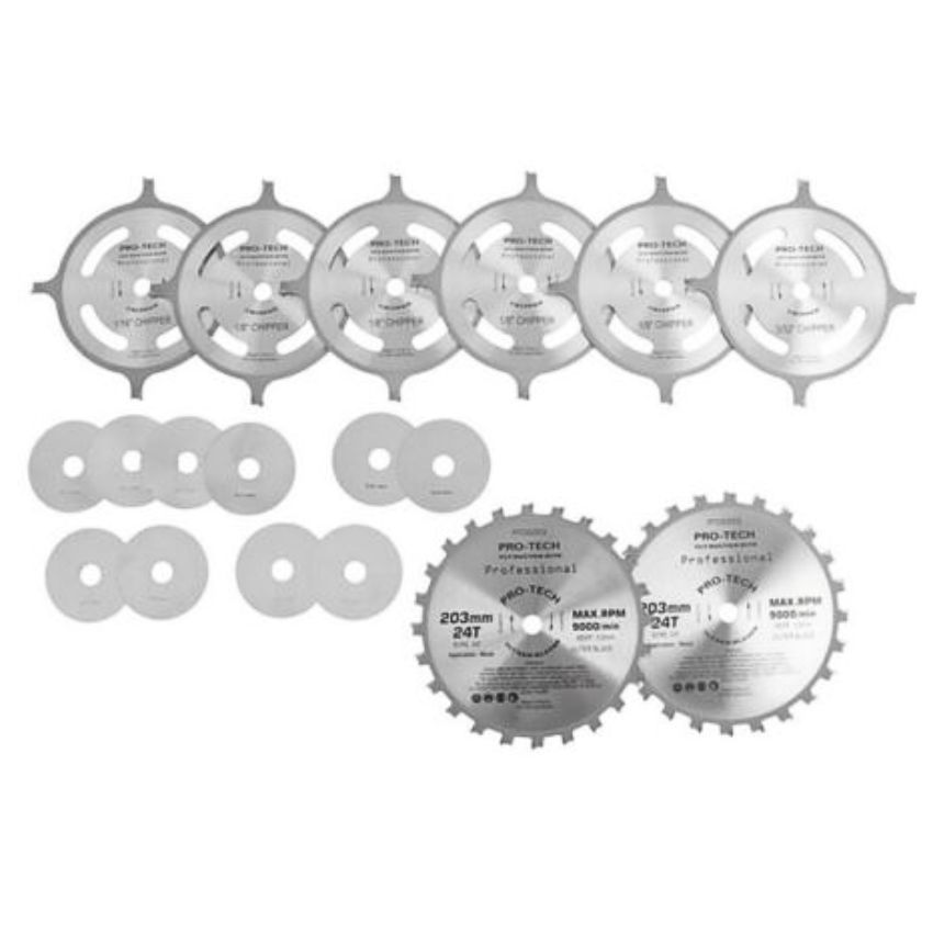 Pro tech dado set 230mm x 15 88 x 24t 4 x 1 8 3 32 1 16 chip 27