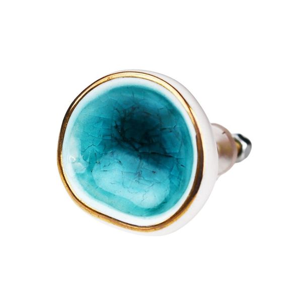 Sea Green Brass Ceramic Drawer Knob