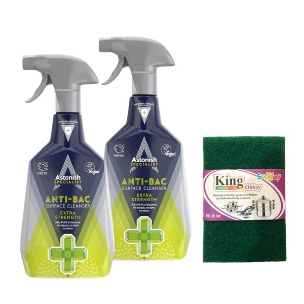 Anti-Bac Surface Cleaner &amp; Scouring Pads Bundle | Astonish