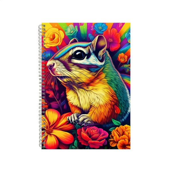 Rainbow Chipmunk Ranunculus Neon Notebook Gift Idea A4 Notepad Pad 75