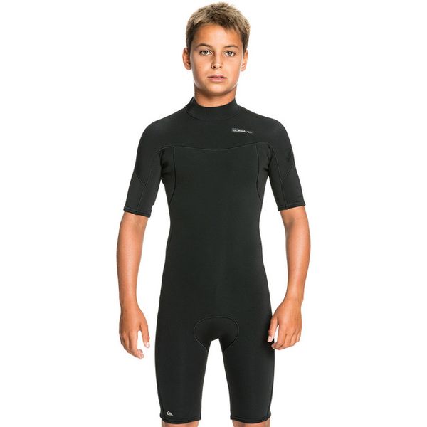 Quiksilver 2/2 Boy Sessions Short Sleeve Back Zip Springsuit - Black