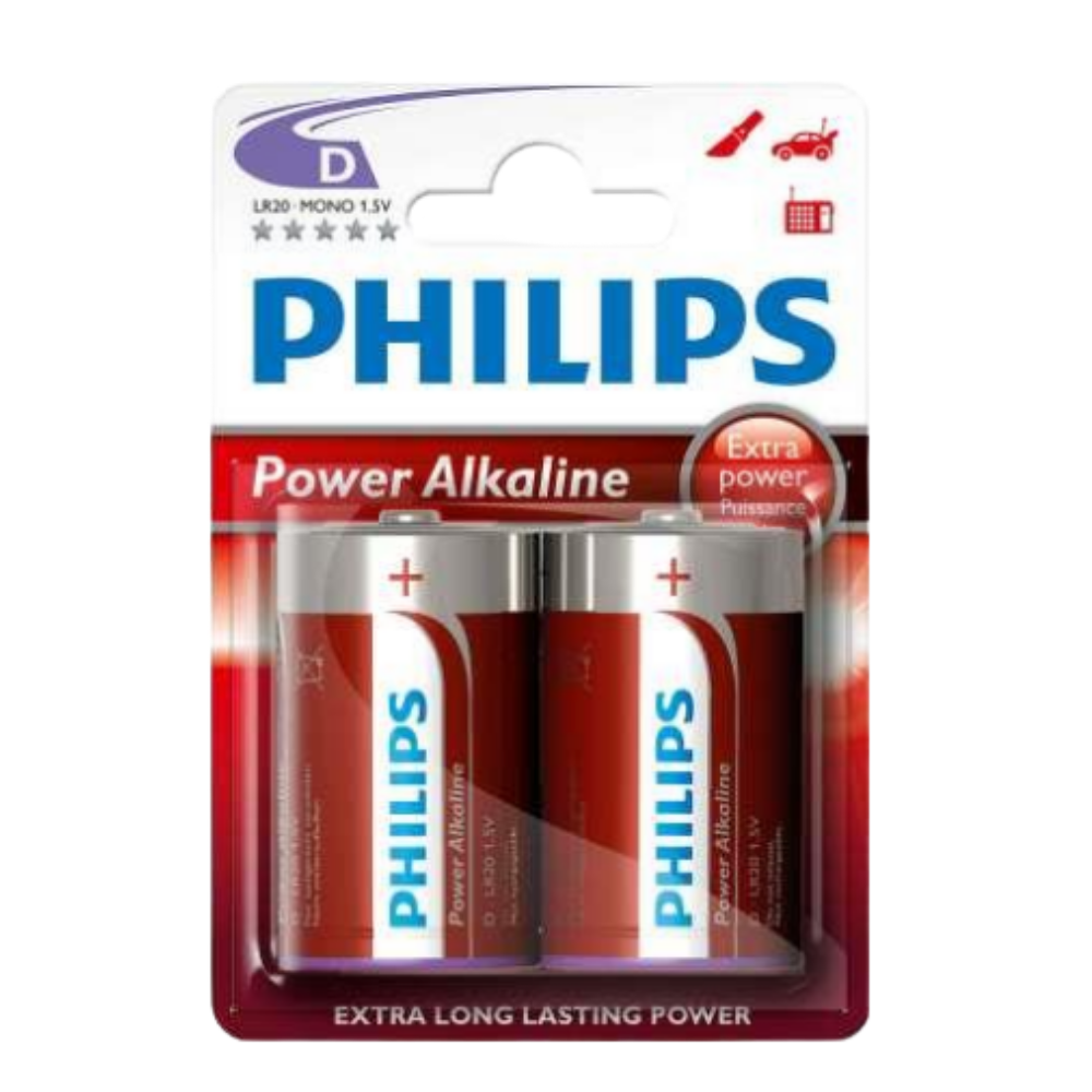 Philips PowerLife Battery LR20P2B 2 X Type D Power x 2 Pack |