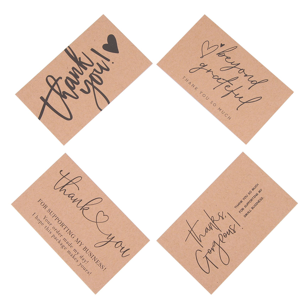 120 Pcs Exquisite Kraft Paper Thank You Cards ,for Small Business