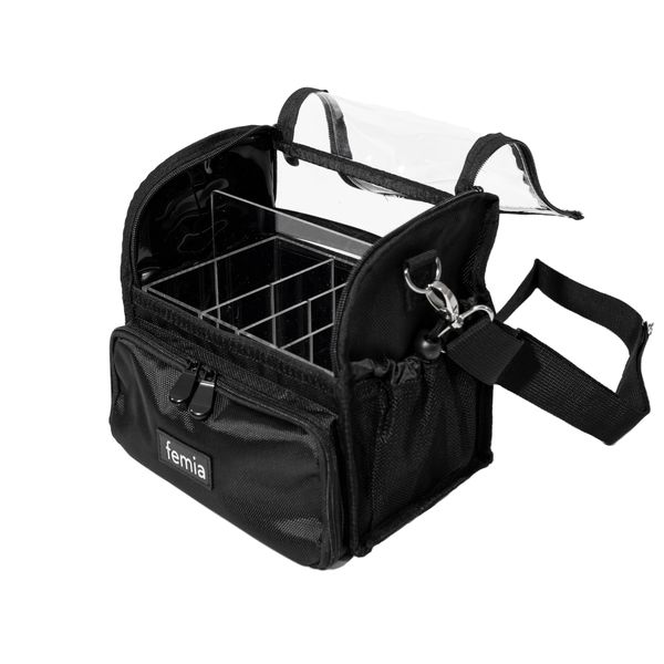 Femia - Transparent Brush Storage Bag with Adjustable Acrylic Dividers