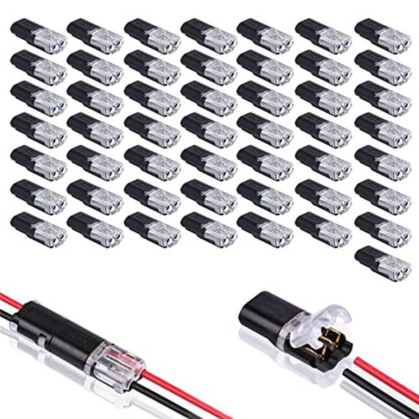 50PCS Double-Wire Plug-in Connector with Locking Buckle,Pluggable Connector