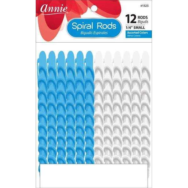 Annie Spiral Rods Size Small White and Blue - 12 Pieces