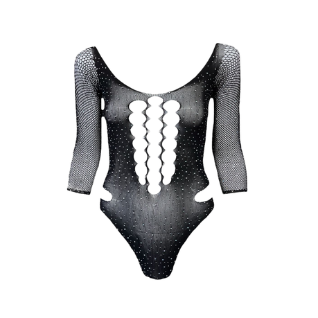 Sexy Mesh Fishnet Rhinestone Bodysuit Long Sleeve Hollow Out Sheer Lingerie, Shop Today. Get it Tomorrow!