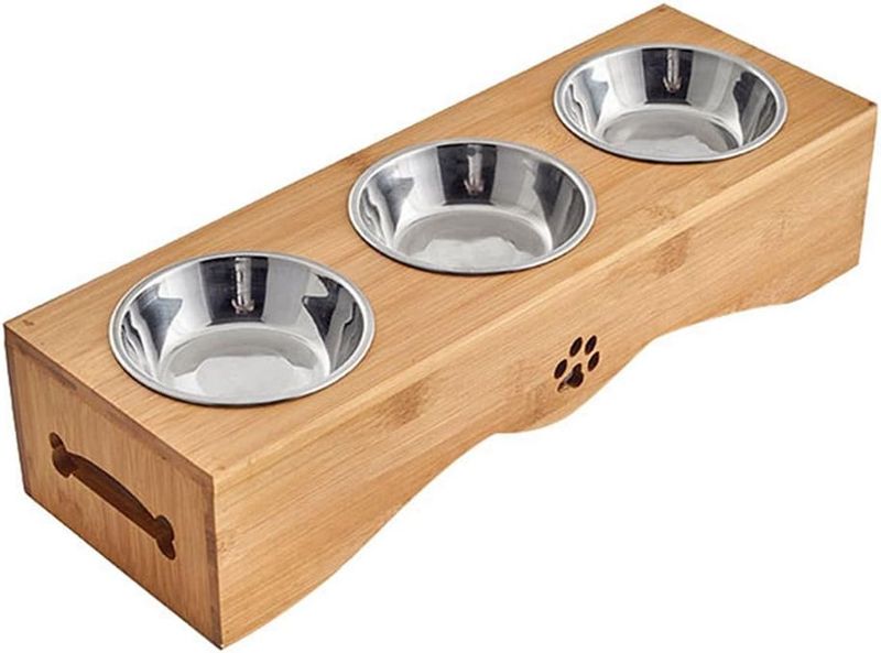 Juno Bamboo Stand Feeding Bowl - Rex