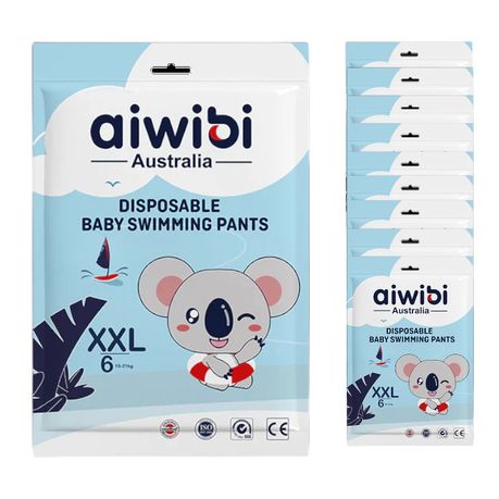 Aiwibi Comfort Fit Disposable Baby Swimming Pants Size 6 XXL 15-21KG 10pck Image