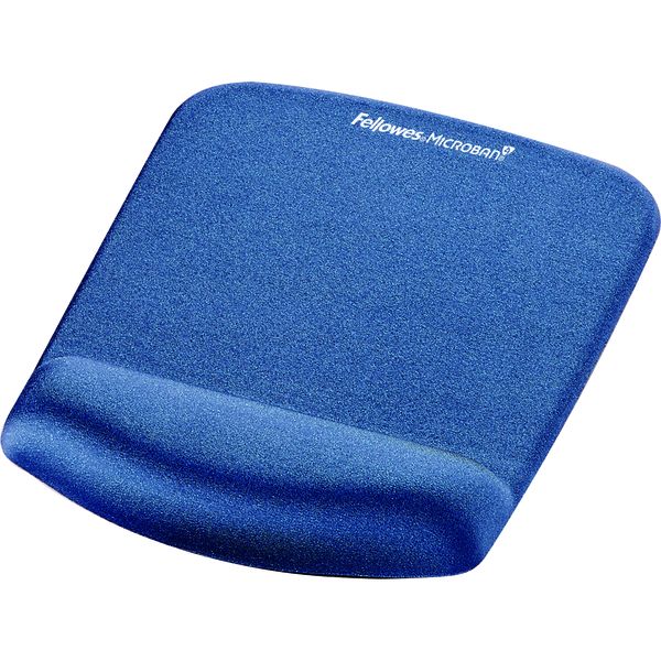 Fellowes PlushTouch Memory Foam Mousepad Wrist Support Non skid (Blue)