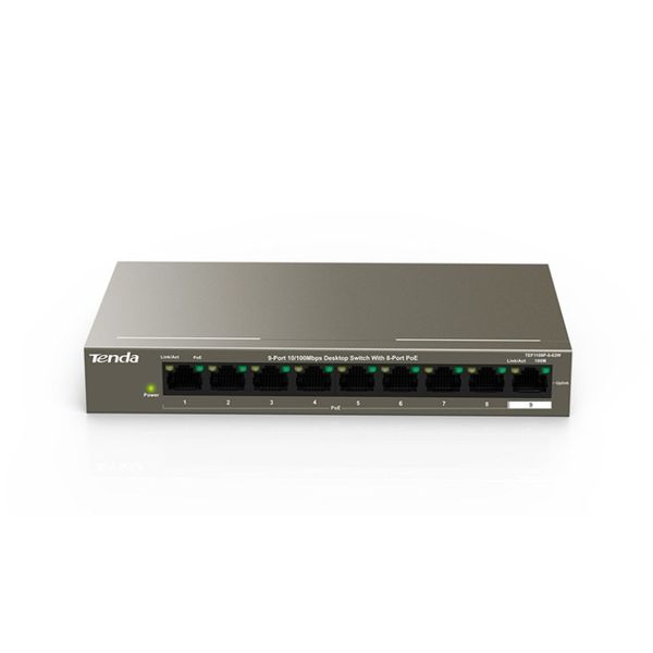 Tenda TEF1109P-8-63W Desktop PoE+ Switch, 8× PoE+ Ports
