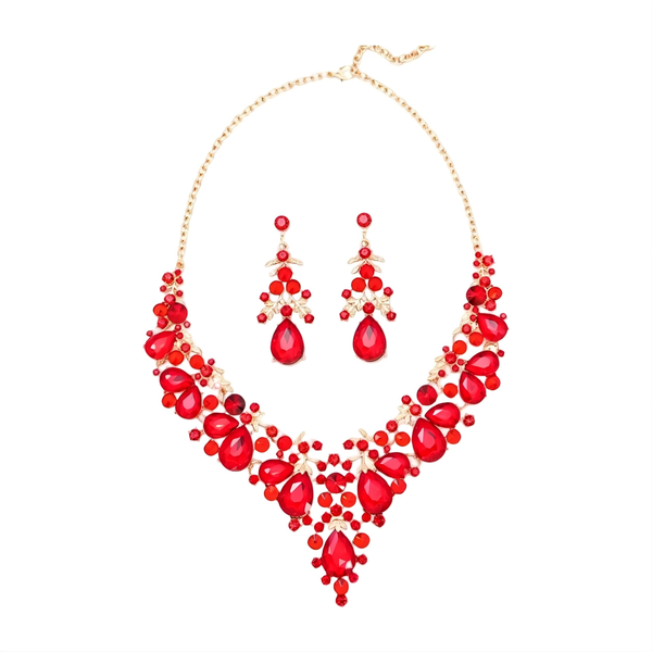 ZELTRYN Luxury Red Crystal Jewelry Set