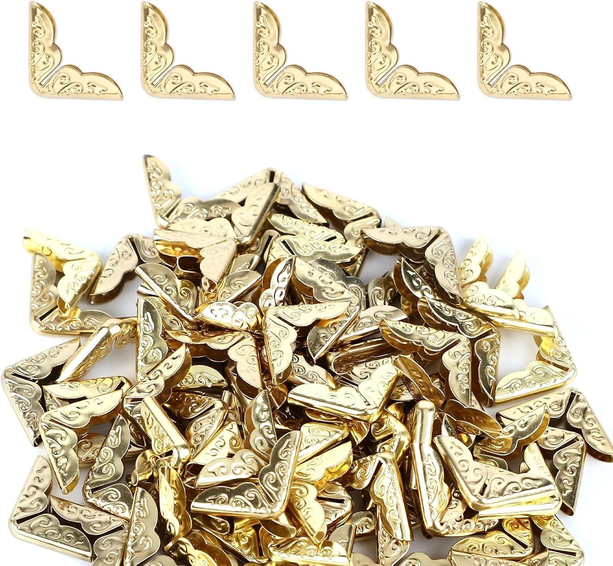 100pcs Metal Book Corner Protectors, Decorative Paperback for Notebook