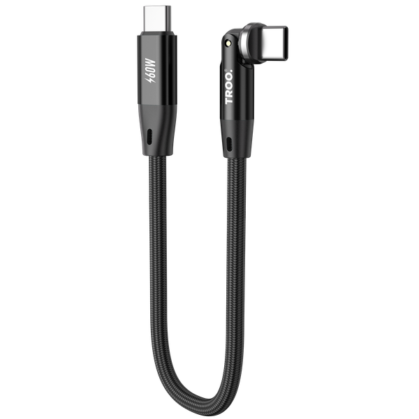 TROO Certified 60W Fast Charge 540 Degree Type-C Rotating Braided Cable-LED