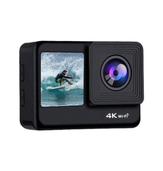4K HD Waterproof Action Camera With Dual Screen Functionality - Black