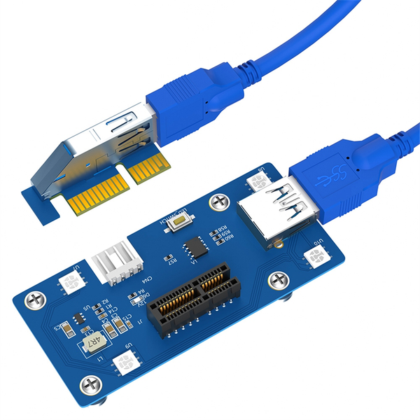 2 in 1 PCI Express PCI-E 1X to 1X/4x/8x/16x Riser Card