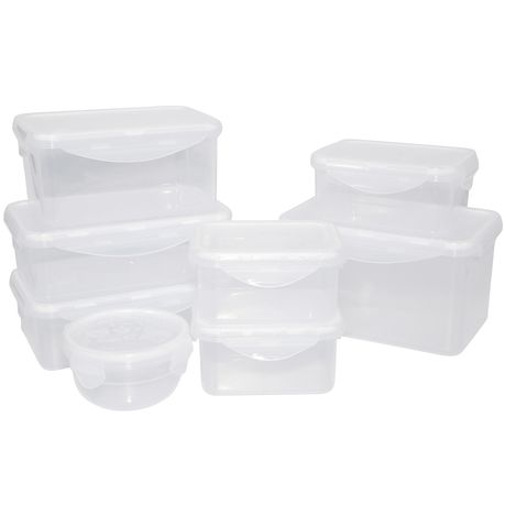 8 Piece Rectangular And Round Plastic, Round Plastic Food Storage Containers