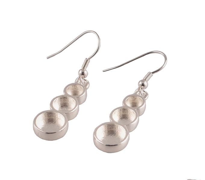 Cernit Earrings Triple Cuvette 27 x 11mm