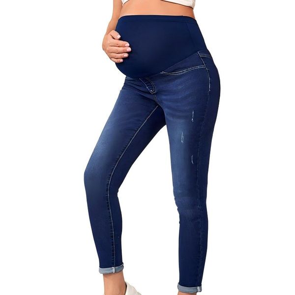 Women's High-Waisted Maternity Skinny Jeans - Full Belly Support