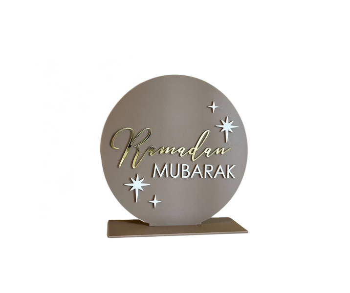 Ramadan Mubarak Sign Acrylic Ornament FreeStand Tabletop Islamic Decor Gift