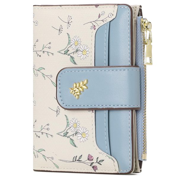 Ladies PU Leather Bi Fold Wallet, Zipper Pocket Wallet Credit Card Holder