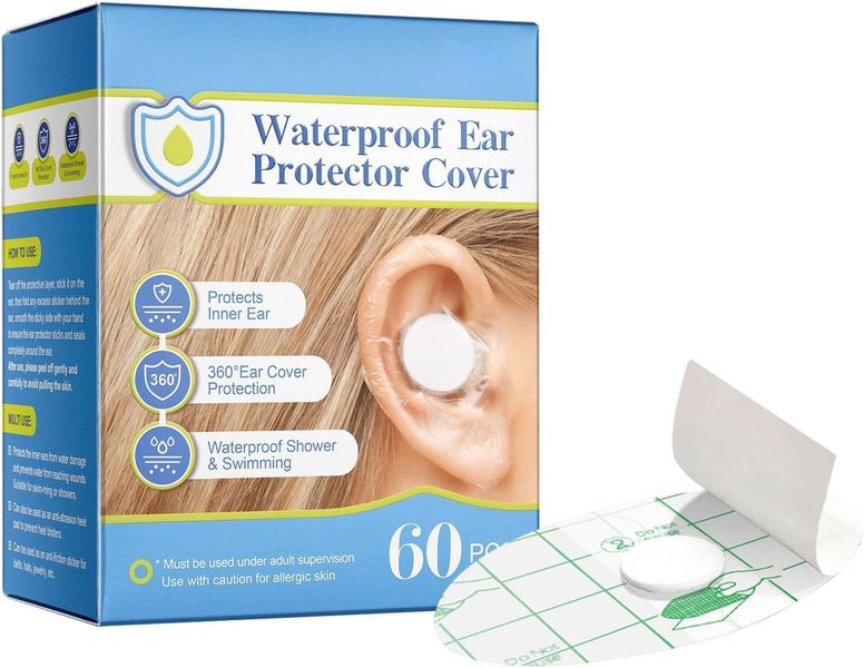 Waterproof Ear Patches - 60pcs, Ear Covers for Shower, Stickers Protection