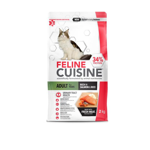 Feline Cuisine Adult 1+ Years Made With Salmon &amp; Rice Cat Food (4kg)