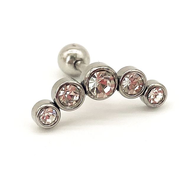 Fabulae Long 5-Stone Helix Jewelled Bar, Afroditi