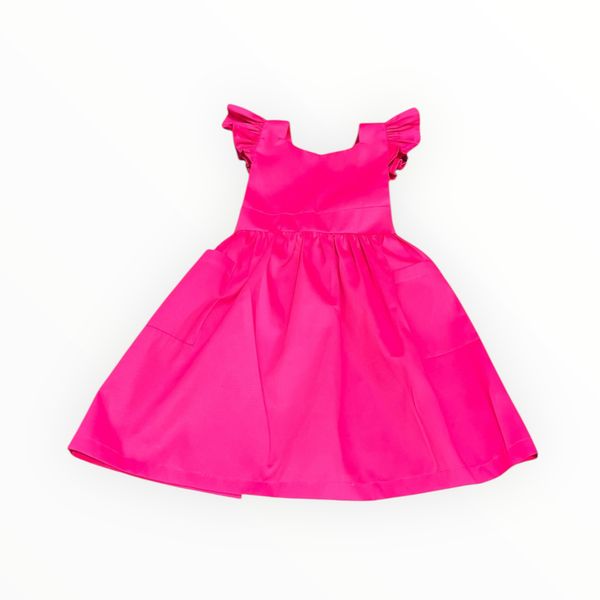 Pink Cotton Twill Cross Back Apron