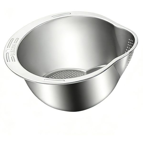Rice Rinsing Bowl, Stainless Steel Colander for Rice, Rice Lava Bowl
