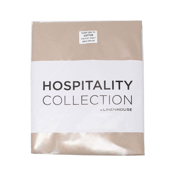 Hospitality Collection Stone Cotton Lightweight 200TC Flat Sheet