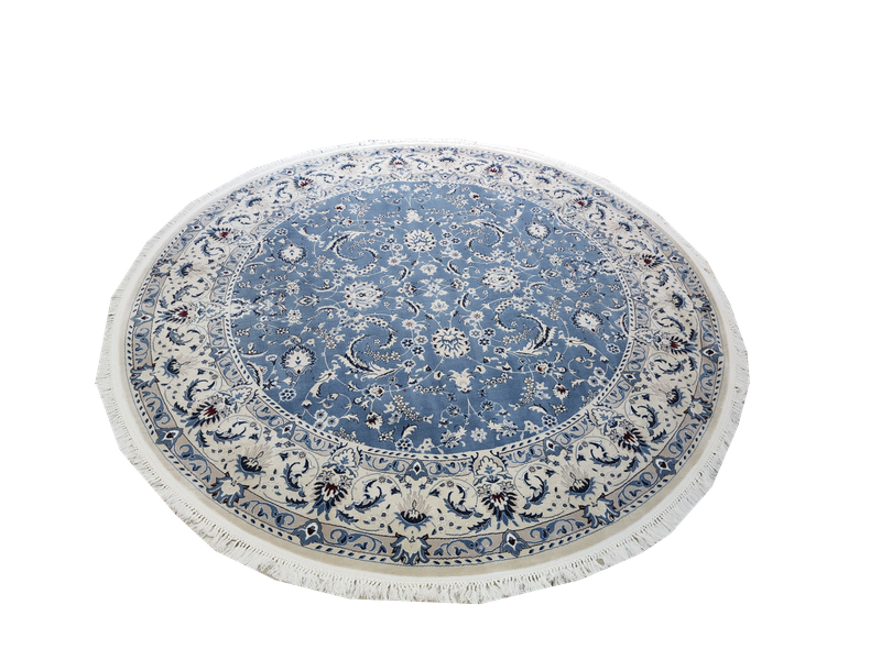 Persian Nain Round Blue High-quality Machine Made - 250 x 250