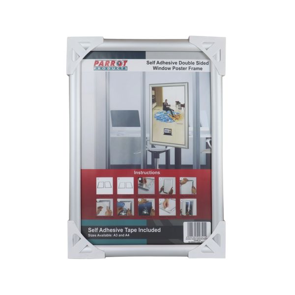 Parrot Double Sided A3 Self Adhesive Window Poster Frame