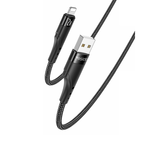 YESIDO CA109 3m 2A USB to Lightning Charging Data Cable - Black