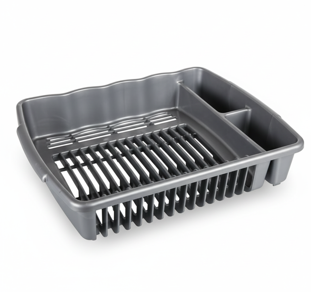 Versatile Dish Drainer with Flatware Caddy - 39 cm x 31 cm