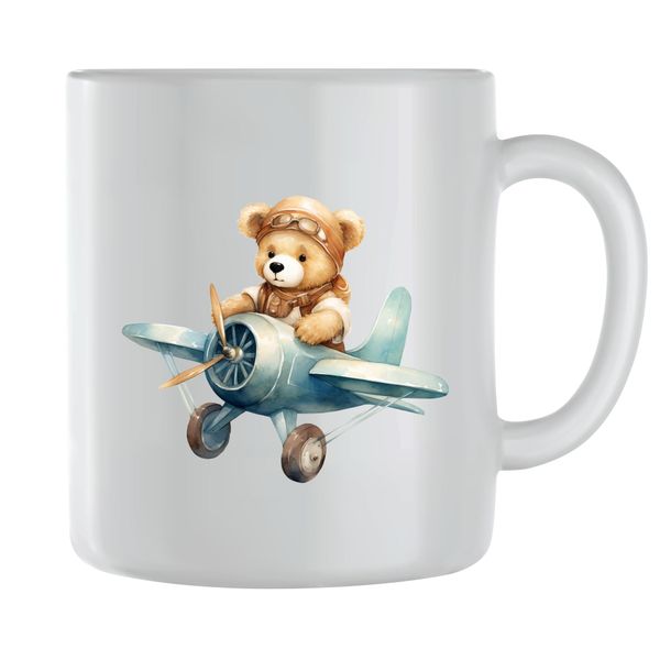 Pilot2 Coffee Mugs for Men Women with Teddy Bear Lover Graphic Cup Gift189