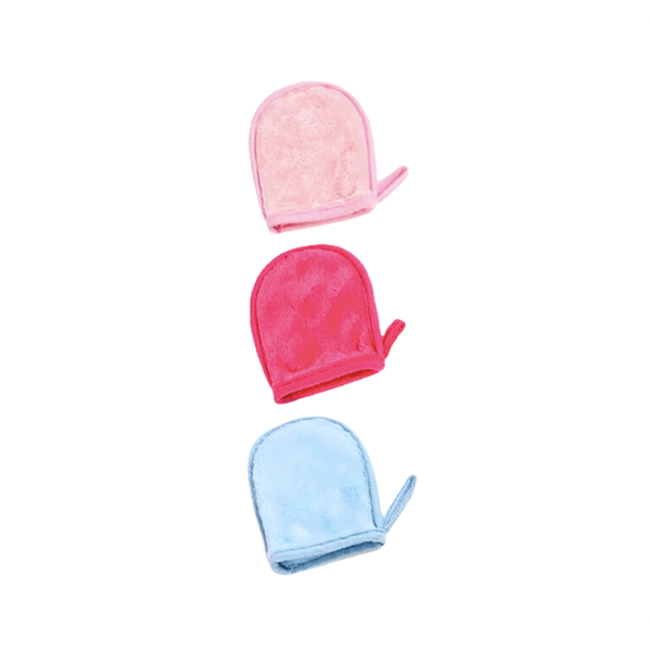 Assorted Reusable Face Cleansing &amp; Makeup Removal Gloves - 3 Pack