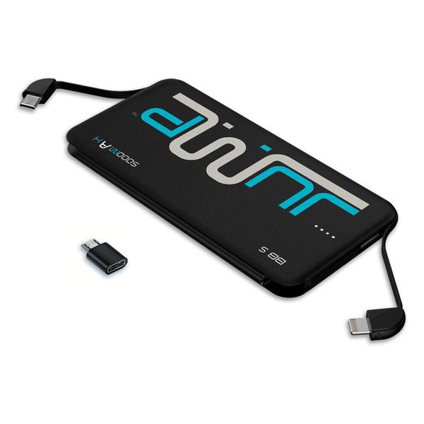 Jump BB5 - Slimline 5000mAh Battery Bank with Built-In Cables