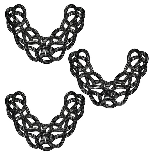 Fashion Craft Embroidery Lace Neckline Decor Collar - Set of 3 - 37 cm