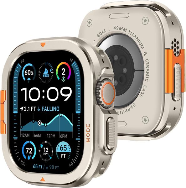 2 in 1 Metal Case Compatible with Apple Watch Ultra 3/2/1 49mm