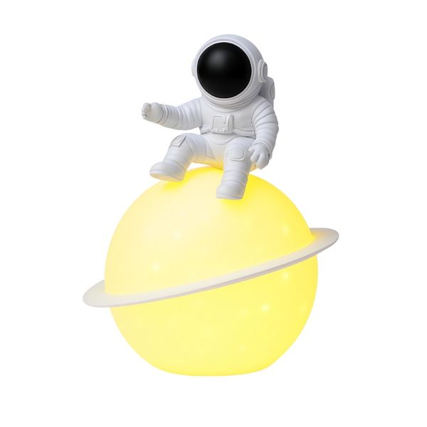 Decorative LED Astronaut Sitting on Planet Night Light - White