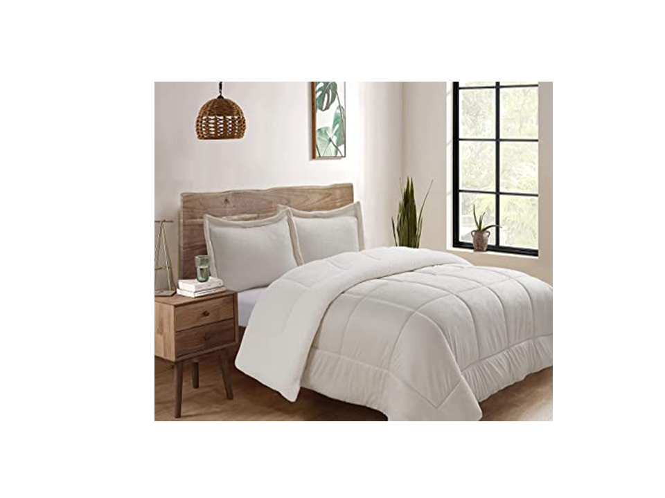 3 Piece Fleece Comforter SetWhite Shop Today. Get it Tomorrow