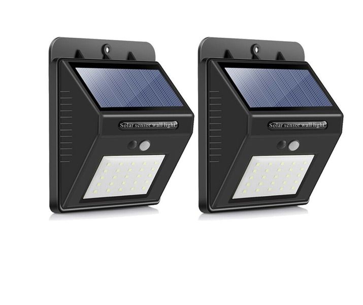 Set of 2 PIP Motion + CDS Night Sensor Solar LED Wall Light