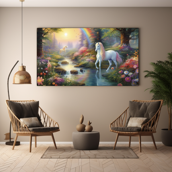 Canvas Wall Art - Magical Unicon Meadow - BK0044