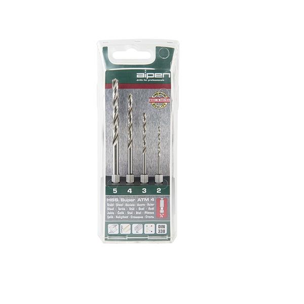 ALPEN - Hex Shank Set High Speed Steel for 4 Piece 2.3.4.5mm - 3 Pack