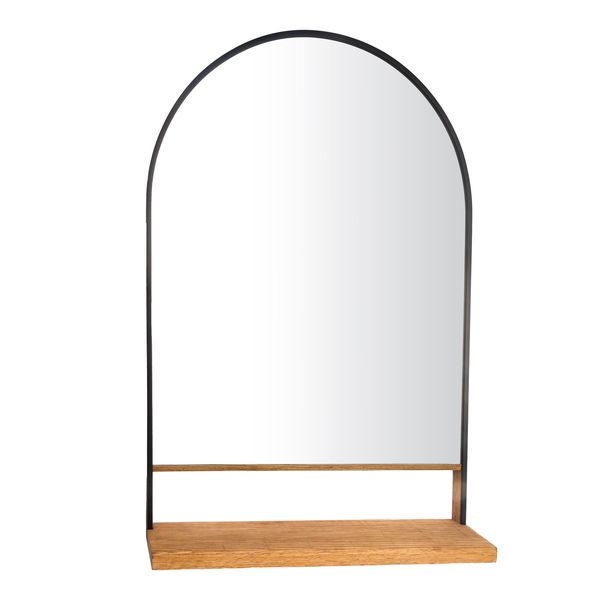 Black Aluminum Step - Arch Mirror 85 cm x 55