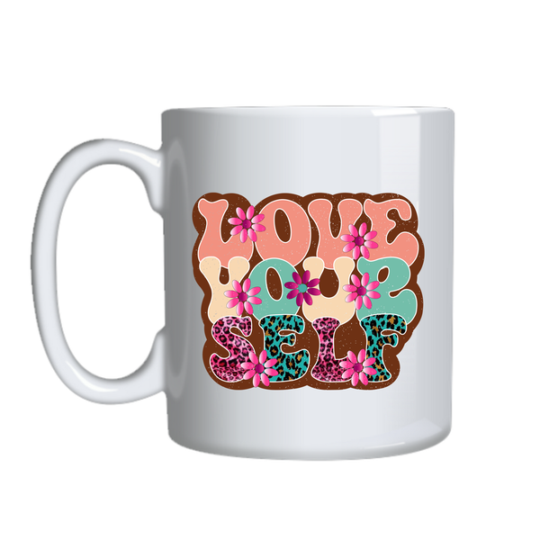 Love Your self Coffee Mug Motivational Trendy Graphic Cup Present 012