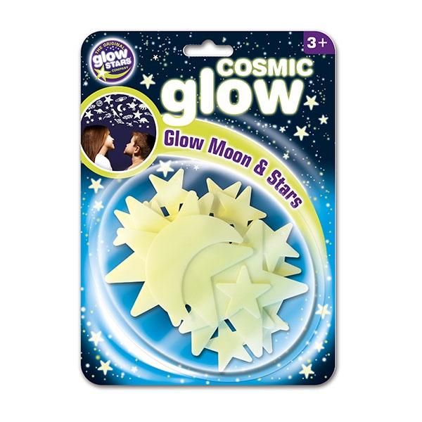 Cosmic Glow Moon and Stars