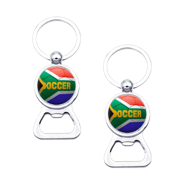 2PK Football Soccer SouthAfrica 2in1 Bottle Opener and Keyring Novelty Gift